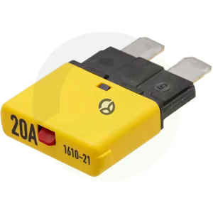 Varovalka termalna ročno ponastavljiva - 28V 20A - dolžina 34,4 mm - rumena - E.T.A SI25020