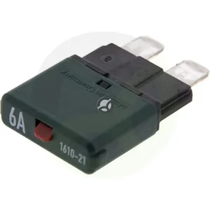 Varovalka termalna ročno ponastavljiva - 28V 6A - dolžina 34,4 mm - zelena - E.T.A SI25006