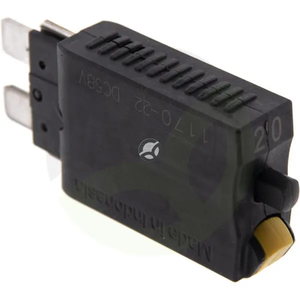 Varovalka termalna ročno ponastavljiva - 28V 20A - dolžina 51,6 mm - rumena - E.T.A SI26020