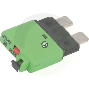 Varovalka termalna ročno ponastavljiva - 28V 30A - dolžina 34,4 mm - zelena - E.T.A SI25130