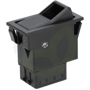 Preklopno stikalo - II-0-I - on-off-on - 12/24V - 5-pin - funkcija osvetlitve - z žarnico - Kramp SW10027KR
