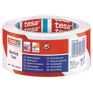 Trak - opozorilo na nevarnost - talna oznaka - črno/rumen - 33m x 50mm - TESA 607600008715