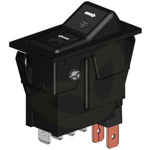 Preklopno stikalo - (I)-0-(II) - mom-on-mom - 12V - 4-pin - zlagalni - Kramp SW10056KR