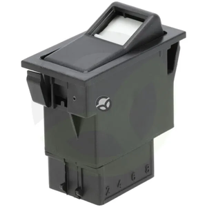 Preklopno stikalo - II+I-0 - off-on-on - 6-pin - locirna razsvetljava - z žarnico - Kramp SW10032KR