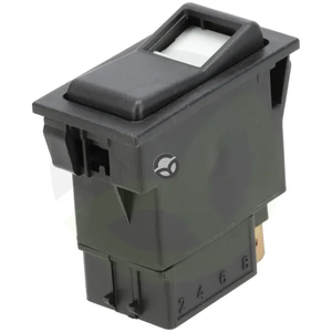 Preklopno stikalo - II+I-0 - off-on-on - 12V - 7-pinska - svetlobna označba - z žarnico - Kramp SW10031KR