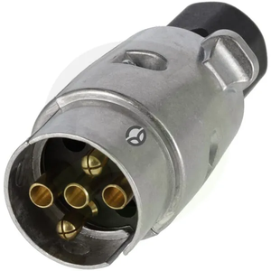 Vtikač za prikolico 5-polni - aluminijasti - 12V - vijčni priključki - Kramp TR00008KR