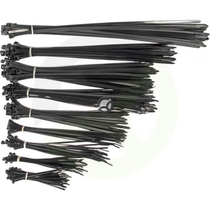Asortiman vezic - črne - najlon - paket 300 - Kramp TR300ASS