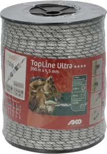 TopLine Ultra ograjna vrv 5,5 mm bela/črna 300 m - AKO 441984