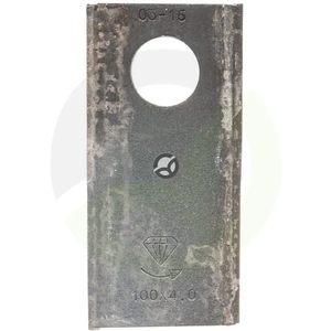 Nož kosilnice levi 100x48x4 mm luknja Ø 21 mm - primerno za Pöttinger - 25 kosov - Kramp 434977KR