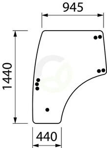 Steklo vrat - levo - Landini 3679563M1