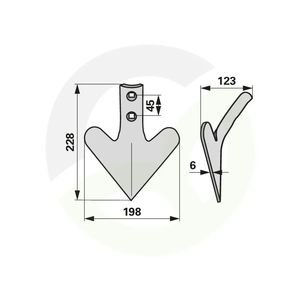 Predsetvena motika 198x6 mm, razmak lukenj 45 mm, Einbock 15-179