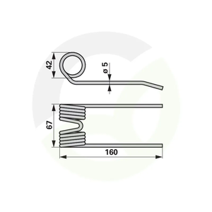 Vzmetni prst 5 mm za pobiralni greben Steyr