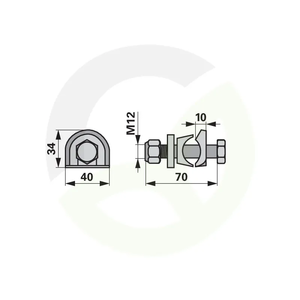 Nosilec kraka komplet M12X65 mm, Deutz Fahr