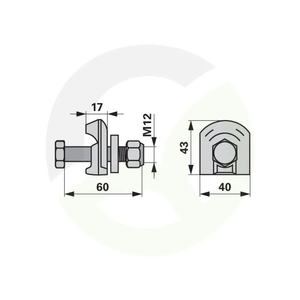 Nosilec kraka komplet M12X60 mm, FORT