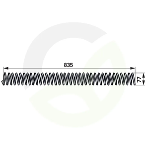 Vzmet AD: 77 mm, dolžina: 835, ustreza BCS 580.31528