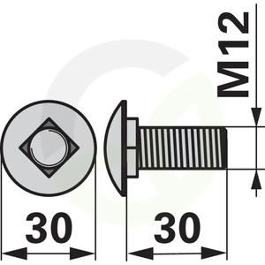 Vijak sponski M12x30, Deutz Fahr 01142791