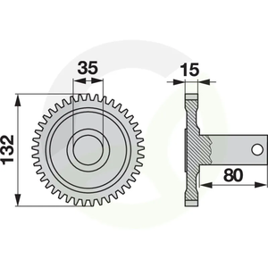 Zobnik z osovino 41 zob Fella 121646