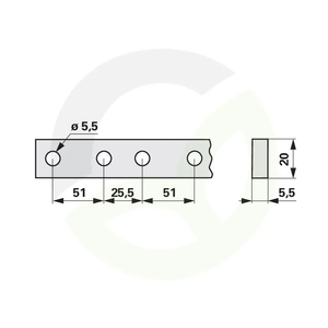 Letev grebena DIN 75/DIN 80 predvrtana in zareazana 160 cm
