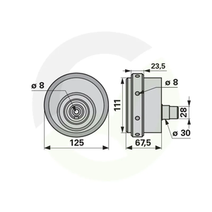Gonilka z vztrajnikom, levi navoj M56 x 2, Ø 125 x 105 mm