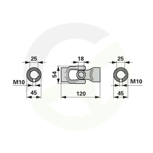 Zglob kardana Deutz Fahr 06230075, dolžina 120 mm