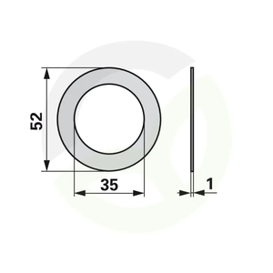 Distančna podložka 35x52x1 mm, Deutz Fahr