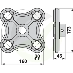 Komplet čelne plošče 4x30 mm, Pöttinger 126500240