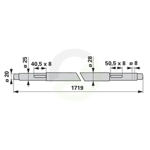 Centralna os 1719 mm ustreza Steyr 80402190102
