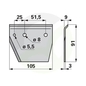 Plošča glave noža GB ST 57 8 mm