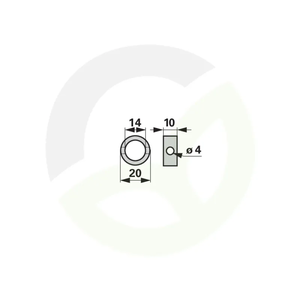Obroč nastavni 14/20 x 10 mm - nadomestni del za: Aebi 100.8854