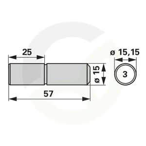 Premer zatiča 15,15 mm