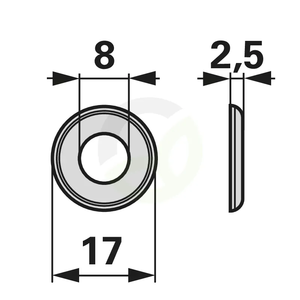 Podložna ploščica 8X17X2,5 mm AEBI AM24464/01