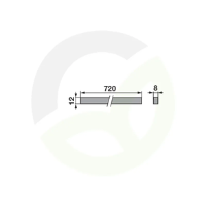Torna letev 12x8 dolžina 720 mm za Bucher H150043010 2 kosa, 2 Kos