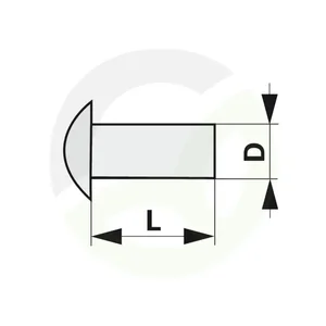 Kovice z okroglo glavo 8x30 mm DIN 660, 100 kos