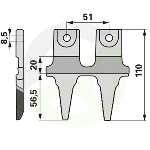 Dvojni prst BCS 524.58713T