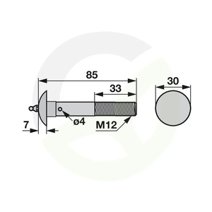 Vijak sponski M12x80 z mazalnikom
