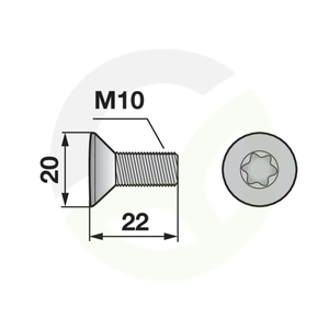 Senkschraube Torx M10x22 namesto Rapid 257205