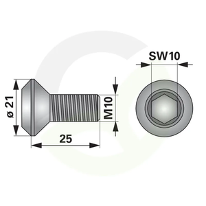 Vijak prsta M10x25 SS001 10 kos