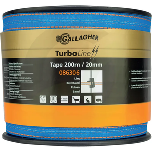 Trak pašne ograje TurboLine, L 200 m, B 20 mm, moder, Gallagher 086306