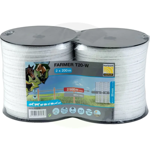 Trak pašne ograje FARMER T20-W, 2X 200 M, 2 Role HORIZONT