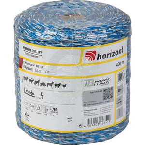 Pletena žica za pašno ograjo hotshock W9-R, modra, 400 m, Horizont 17149-400