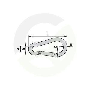 Karabin 80 x 8 mm - V4A inox - DIN5299-C