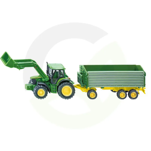 Siku traktor John Deere z nakladalcem in prikolico (1843)