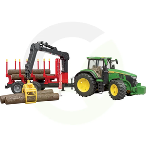 Bruder traktor John Deere 7R 350 z gozdarsko prikolico (03154)