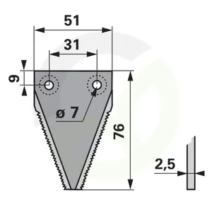 Nož kosilnice BCS 56350696, 25 kos
