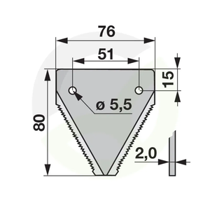 Rezalni nož ESM 3441121 debelina 2 mm