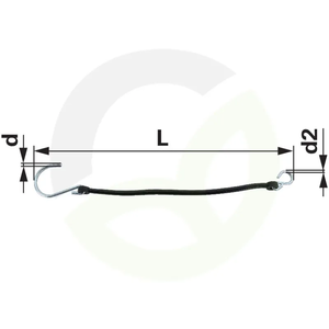 Vrvica varovalna PVC s kavljem 3 mm