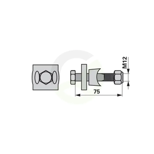Nosilec kraka komplet M12X75 mm, FELLA