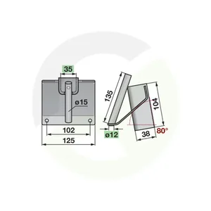 Glava rezila s 12 mm zgibom
