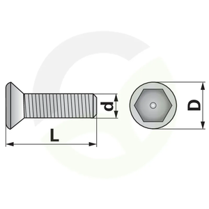 Vijak ugrezni M12X20 mm