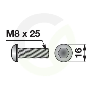 Vijak M8x25 DIN 7380